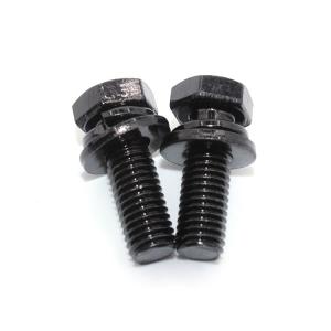 GB Standard Black Galvanized Hexagon Head Bolt with Spring and Washer Combinatio