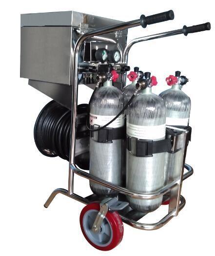 Long Tube Trolley Mounted Breathing Apparatus SCBA 6.8L with Movable Wheeled