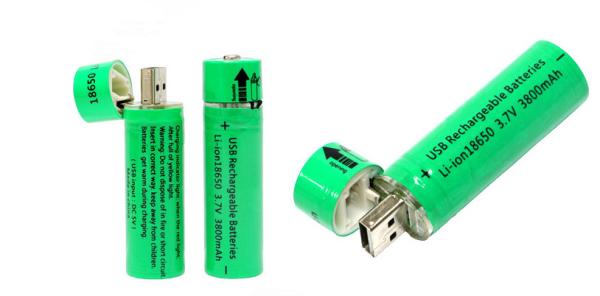 3.7V Li-ion 18650 3800mAh rechargeable standard usb battery rechargeable 18650