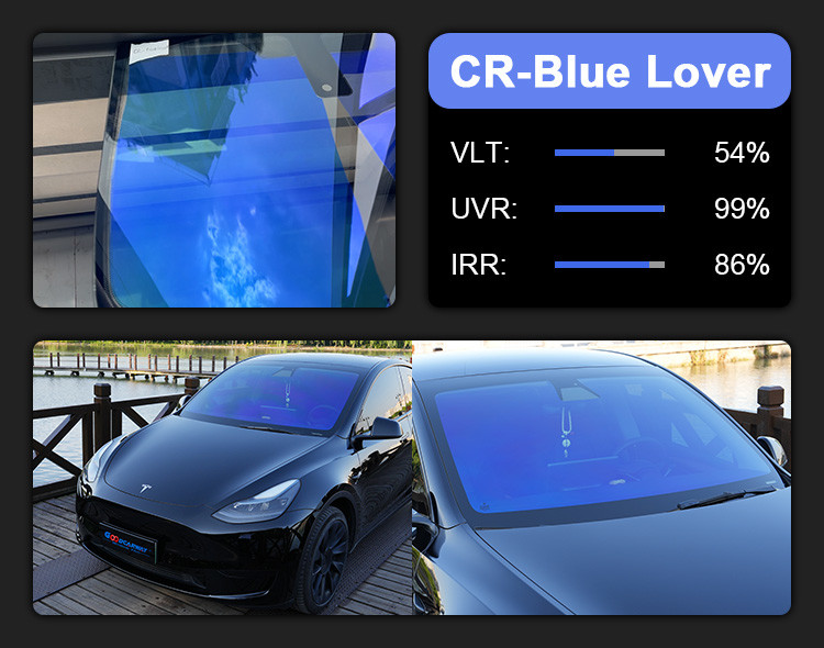 Aurora Car Window Film Clear Vision 2PLY 60% CR Blue Lover Color Chameleon Film