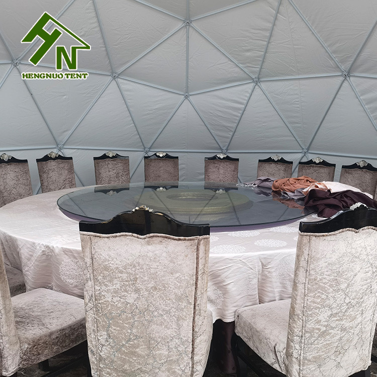 Customized Size Colorful Dining Geodesic Dome Tent 13m Diameter
