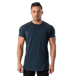 China Wholesale Workout New Arrivals Hot Sale 95% Cotton 5% Elastane Mens Muscle Fit Gym Breathable T Shirt for Men factory