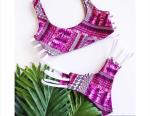 2019 Ruffle Women Swimsuit Cross Bandage Swimwear Push Up Bikini Set Beach
