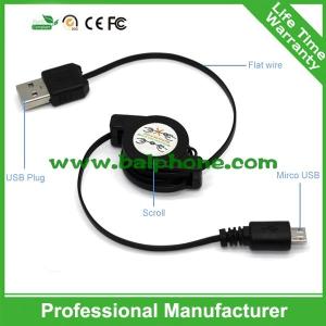 China Extension Colorful 5 pin Micro Logo Custom Retractable Usb Cable factory