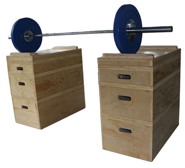 Adjustable Weightlifting Jerk Blocks Wooden Fitness Equipment Wholsesale