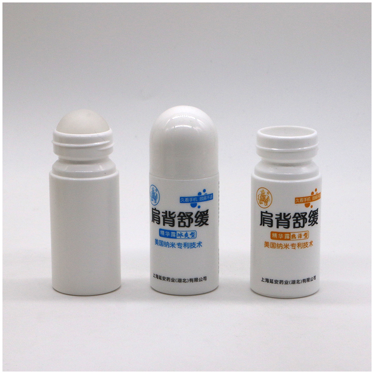 50ml/50cc HDPE White Plastic Roll On Bottle Round Shape for Other Cosmetic Essentials