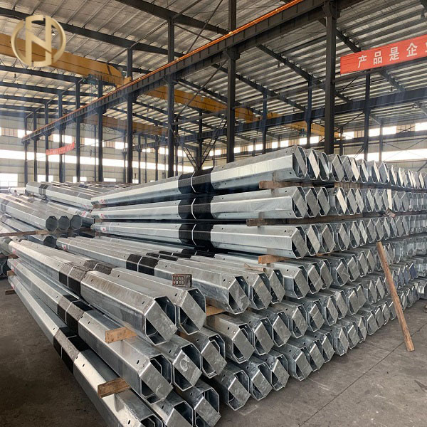 China Black Painting Electrical Power Pole  10M 700daN Electric Utility Pole factory