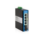 5-port 100M Layer 2 Unmanaged Industrial PoE Switch – 40~75℃ PoE+ 12~48VDC