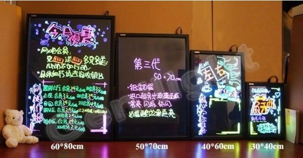 Customizable LED Message Writing Board Illuminated Erasable Neon Sign DIY Chalkboard