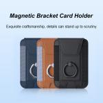 Embossed Logo Magsafe Phone Wallet Stand With PU Leather Material