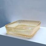 12mm Thickness Glass Vessel Basins No Hole Faucet Mounting For Contemporary