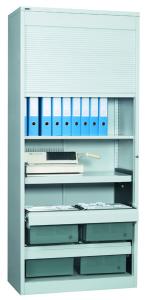 China Office Metal Laboratory Vertical Tambour Storage Cupboard factory