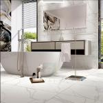 White Marble Look High Glossy Porcelain Floor Tiles 60x60cm Anti - Fouling