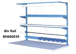 China Blue Industrial Work Benches Storage Bin Rails For Increasing Efficiency 48&quot; factory