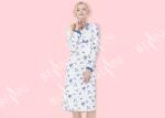 European Style Ladies Night Dresses Sleepwear Round Neck Lace Trimmed