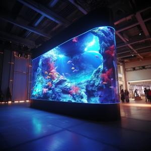 China P3.91 / P4 / P5 Curved Projector Screen LED Brightness 1500-5000cd/M2 factory