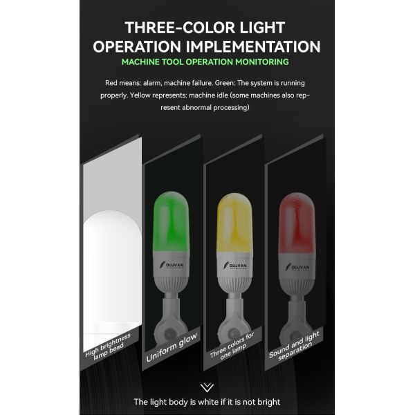 IP54 Machine Stack Light Corrosion Proof 95dB High Brightness Adjustable