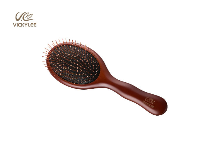 Red Wooden Handle 9.36 Inch Soft Paddle Brush For Hair