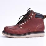 Horse Leather Mens Brown Leather Work Boots Euro 39-45 Construction Work Shoes