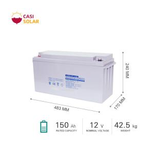 China 240mm Gel Valve Regulated Sealed Battery 150Ah Maintenance Free Battery For Ups factory