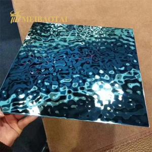 China Decorative Water Ripple Stainless Steel Sheet 1000mm X 2000mm With 7c PVC Film factory