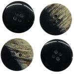 Faux Marble Polyester Buttons 4 Holes Black 30L Use For Coat Sweater