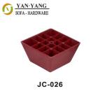 custom plastic sofa legs PP material dark red plastic square sofa legs JC-024