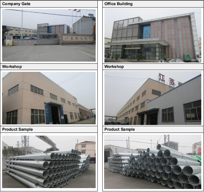 Length 14m 15m Electric Utility Pole Q355 Hot Rolled Steel