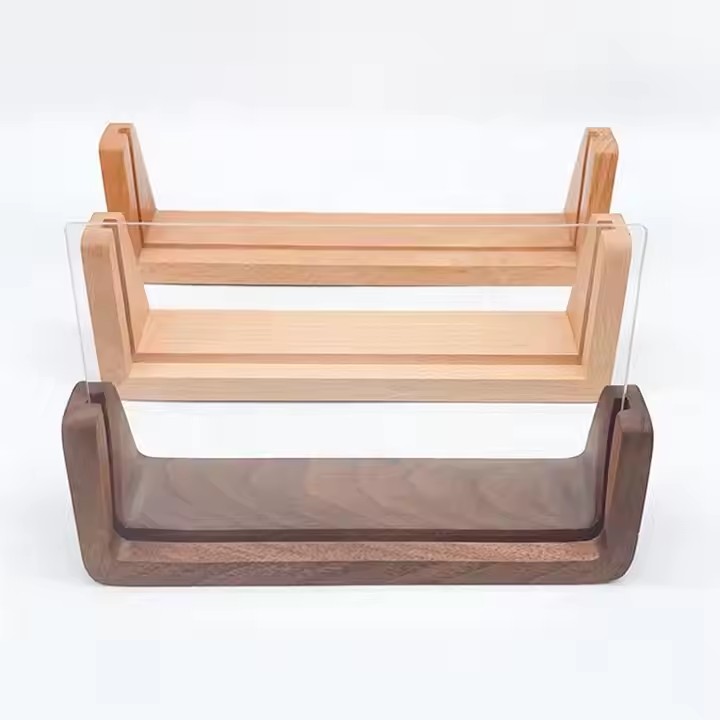 Solid Wood U-Shaped Picture Frame for Ornament.Desktop Wooden Calendar Base. Meeting Nameplate Base Acrylic U-Shaped Frame Base