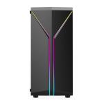ETEK Stylish Computer Case Symmetrical ARGB LED Strip Tempered Glass Side Panel