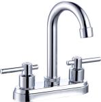 Chrome Centerset Bathroom Faucet High Arc Bathroom Faucet Deck Mounted