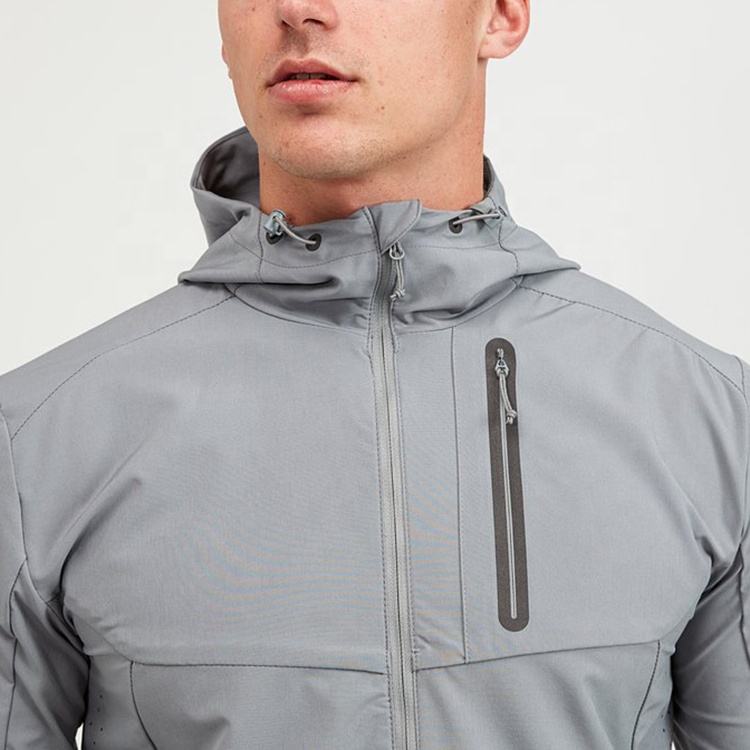OEM men custom logo streetwear windbreaker rain jacket nylon softshell tactical outdoor sports woven running jacket for men