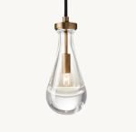 Nickel / Brass / Bronze Suspended Kitchen Rain Glass Pendant Lighting