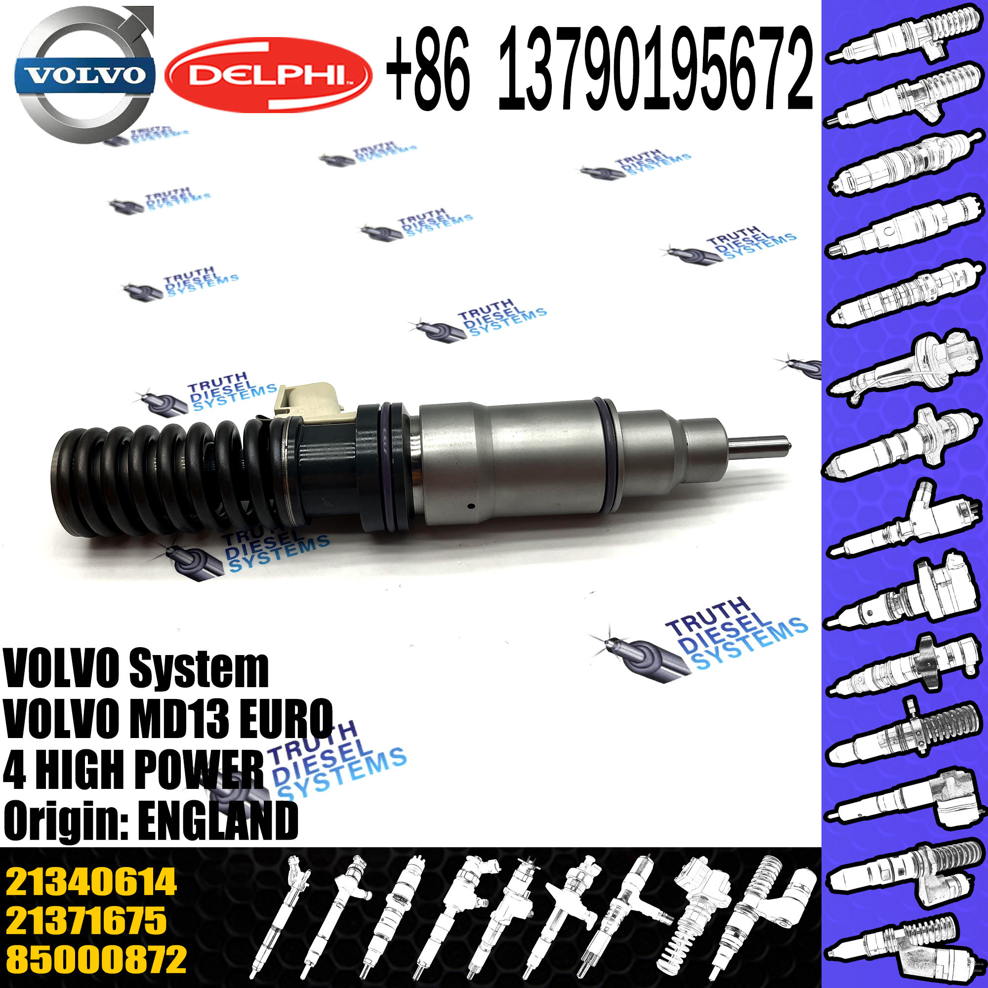 MD13 EURO 4 HIGH POWER E3 EUI Diesel Injector BEBE4D24104 BEBE4D24004 7421340614 7421340614 21371675 21340614