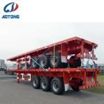 Customer Request Container Trailer 2 Axle 3 Axle 20FT 40 Ft Flat Bed Flatbed