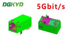 China 5Gbit / s RJ45 magnetics jack ethernet industrial connector 33MM GY / GY factory