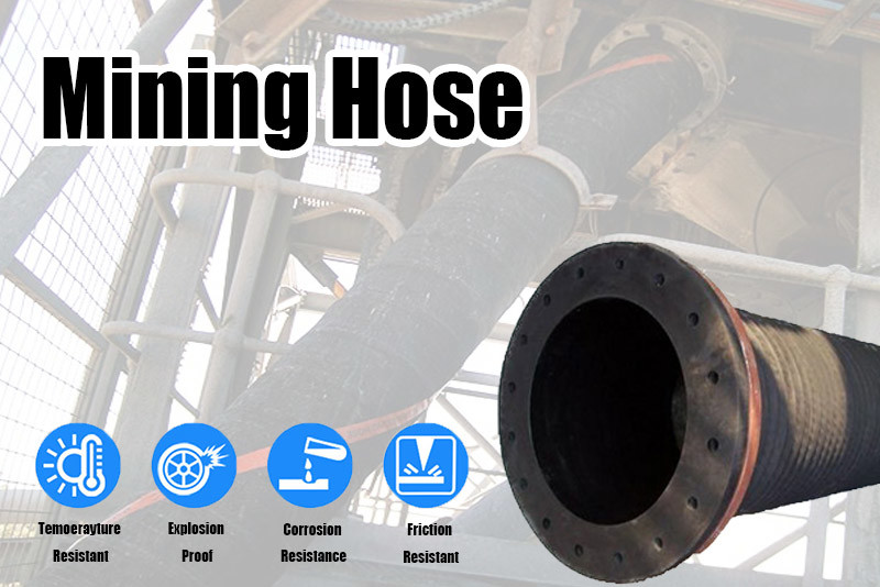 Heavy Duty Rubber Mining Hose Sizes Up To 10'' Tough Flexible Reliable