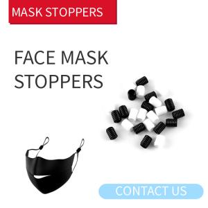 China Flat Plastic Cord Stopper For Face Mask , Spring Loaded Cord Lock 9mm Size factory