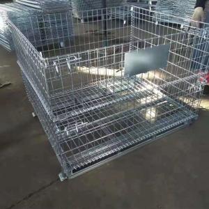 Foldable Heavy Duty Galvanized Collapsible Wire Mesh Containers With Caster