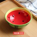 Creative Hand Painted Baking Ceramic Bowl , Watermelon Pattern Porcelain Ice