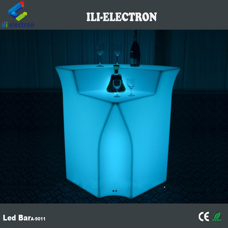 illuminated led corner bar table