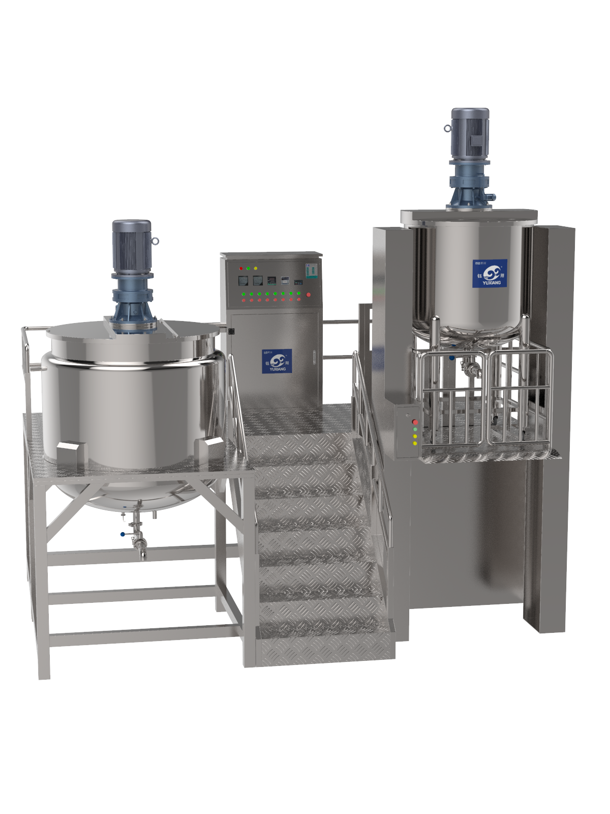 China Cosmetic Heating Homogenizing Mixing Tank With Agitator Liquid Soap Making Machine Liquid Detergent Mixier factory