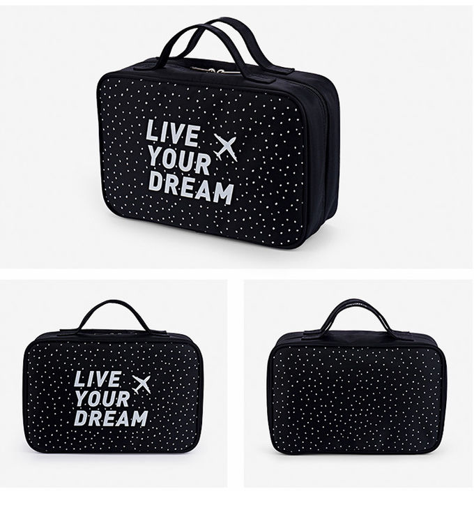 L25.5*D9*H16.5CM Polka Dot Travel Polyester Makeup Bag