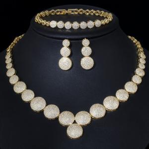 China Luxury Jewelry Full Crystal Cuban Chain Bracelet Necklace Hiphop CZ Jewelry Chain Necklace Bracelet Earring jewelry sets factory