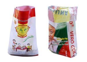 China Single Folded Woven Plastic Sacks , Custom Reusable Rice Packing Bags factory