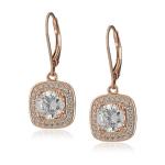 Customized 925 Sterling Silver Jewelry Earrings Round Cubic Zirconia Hoop