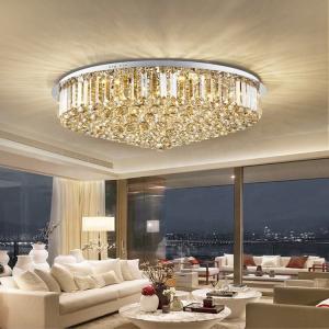 China Luxury Indoor Living Room Led Crystal Ceiling Light E14 Light Souece factory