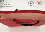 Red Coated Paper Printed Gift Bags With Handles For Cosmetics Packaging