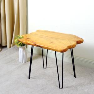 Irregular Cedar Panel Iron Feet Chinese Fir Table 4CM board