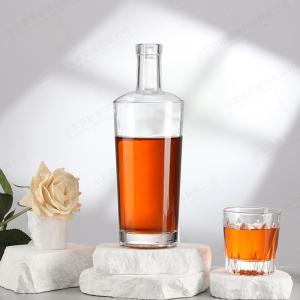 China Glass Bottle Personalized 750ML Trapezoid Round Bottle For Spirits factory